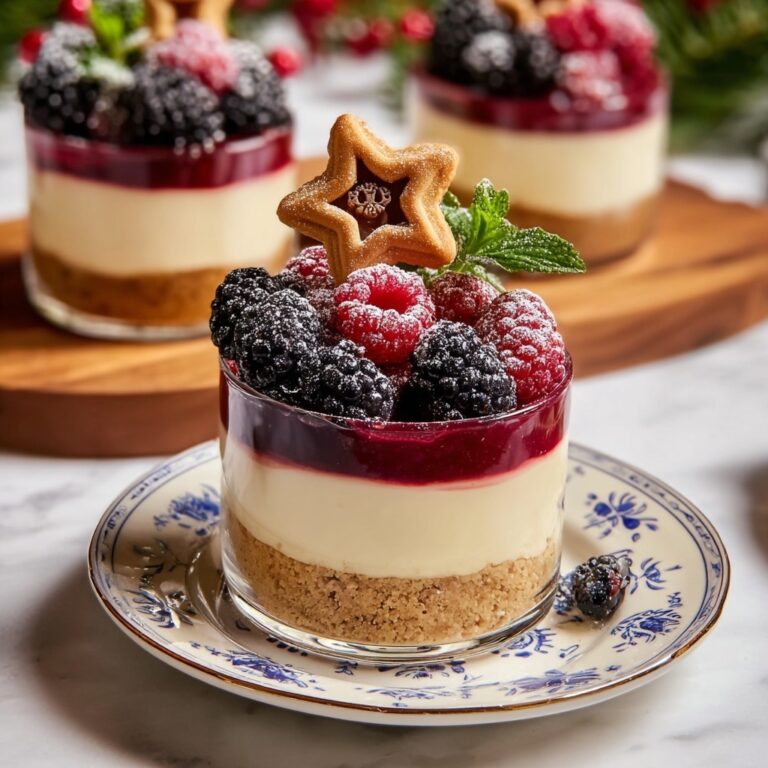 No-Bake White Chocolate Cheesecakes with Mulled Apple Vinegar Fruit Recipe