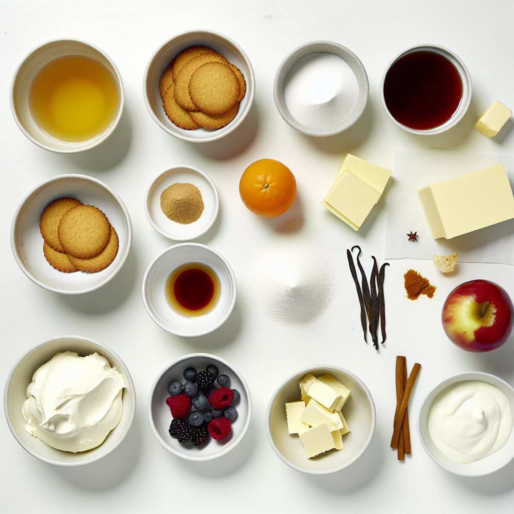 No-Bake White Chocolate Cheesecakes with Mulled Apple Vinegar Fruit Recipe - Recipe Image