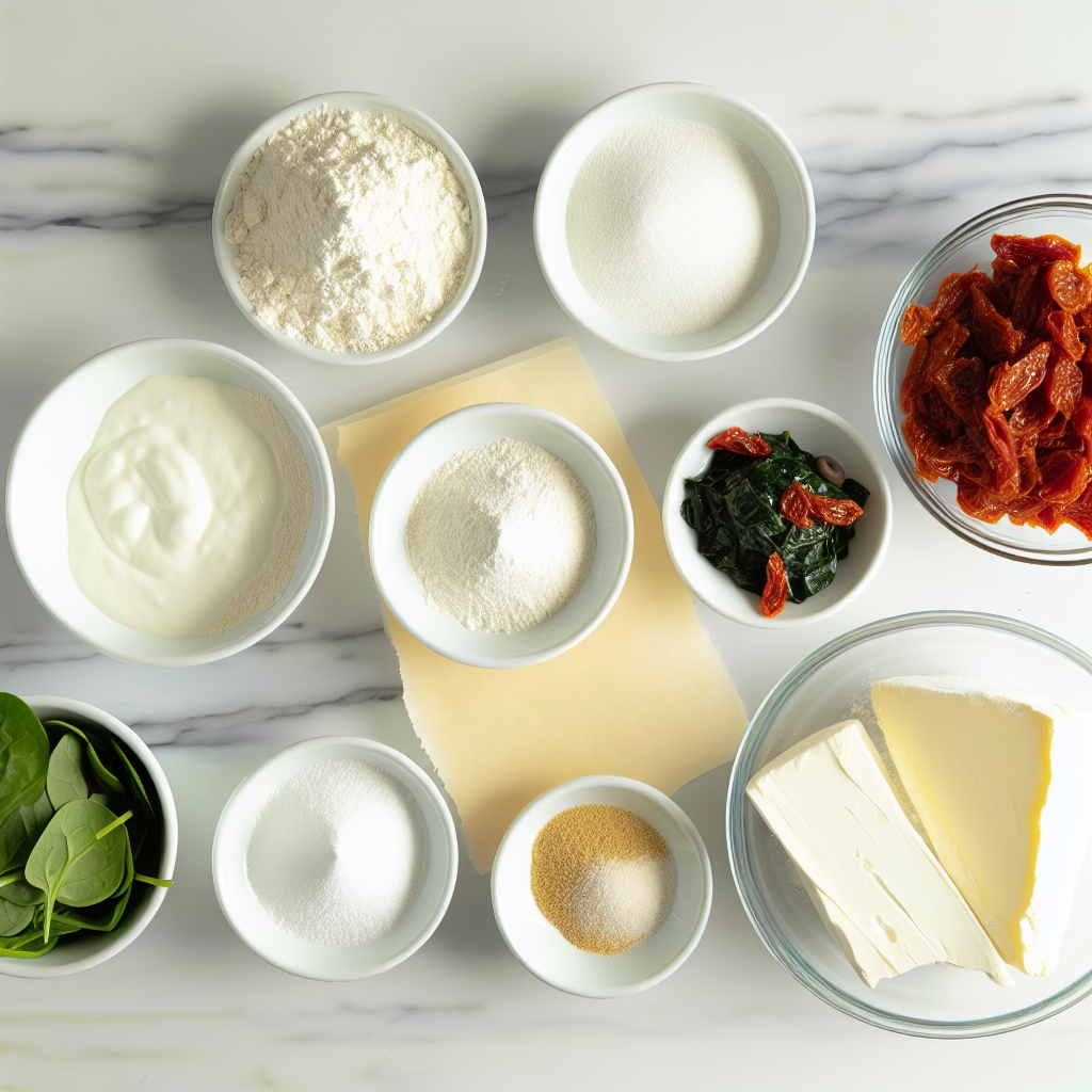 Overnight Stuffed Flatbreads with Sun-Dried Tomato, Spinach, and Basil Recipe - Recipe Image