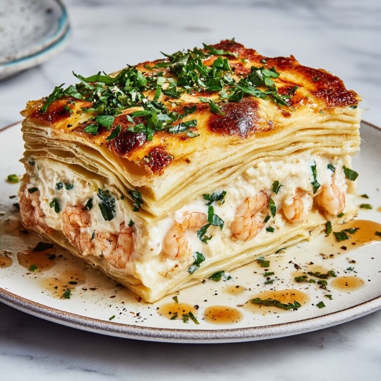 Seafood Lasagna with Shrimp, Crab, and Creamy Alfredo Sauce Recipe