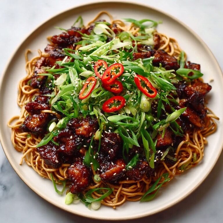 Sticky Garlic Chicken Noodles Recipe