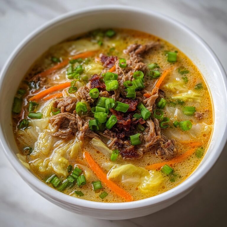 One Pot Beef Egg Roll Soup with Green Onions and Ginger Recipe