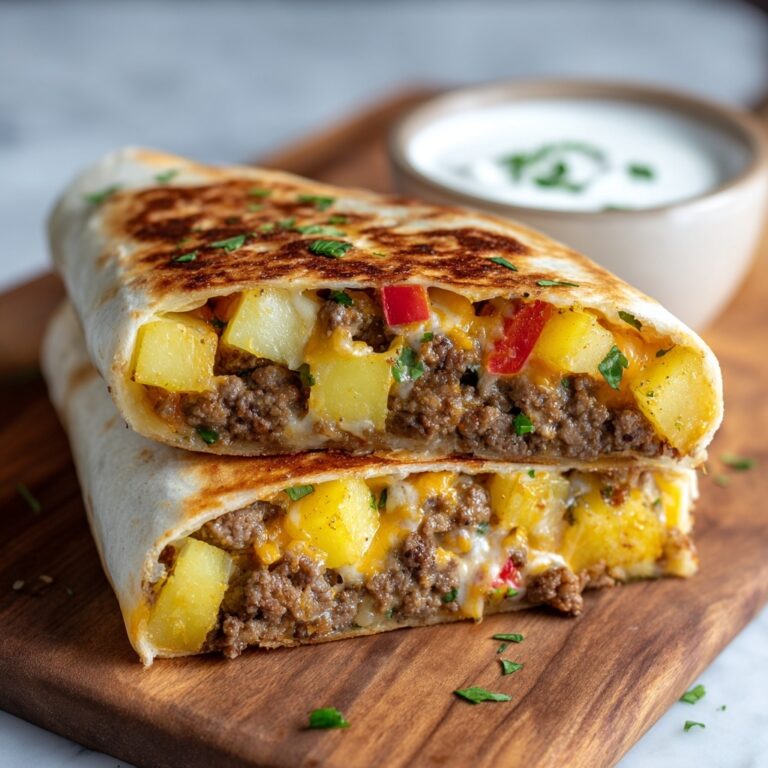 Cheesy Beef Potato Burritos Recipe