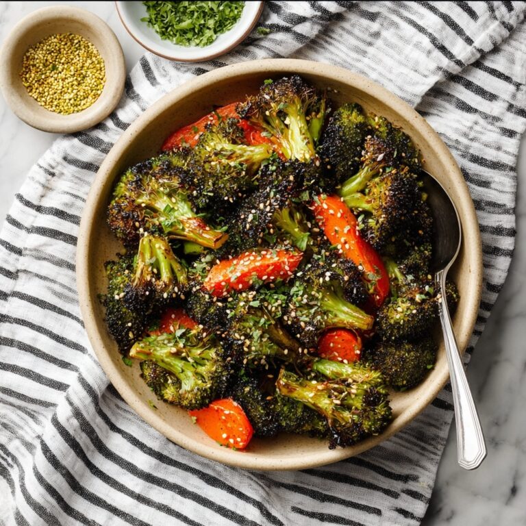 Roasted Broccoli & Carrots with Honey, Soy, and Sesame Oil Recipe
