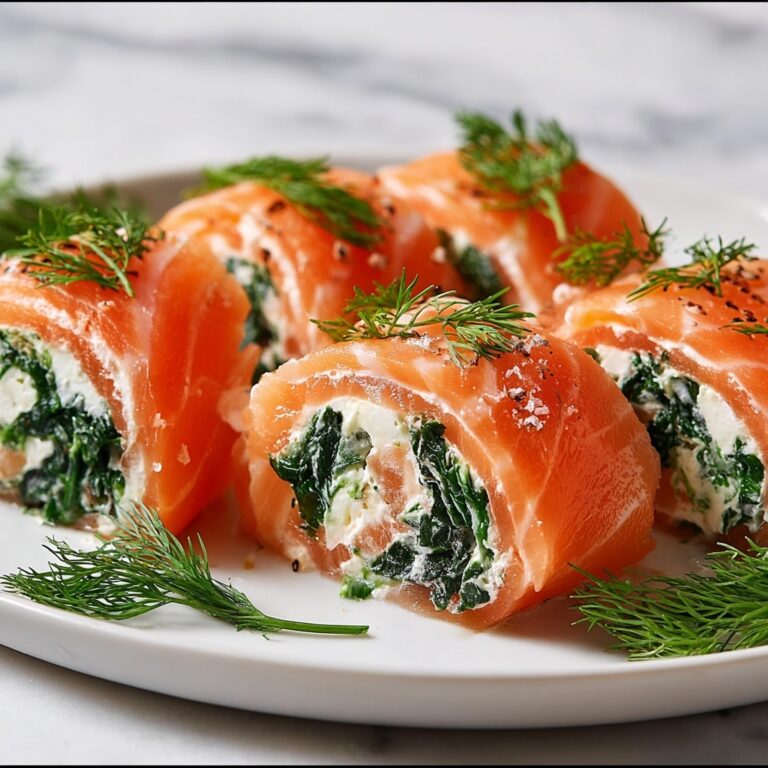 Spinach & Feta Stuffed Salmon Pinwheels Recipe