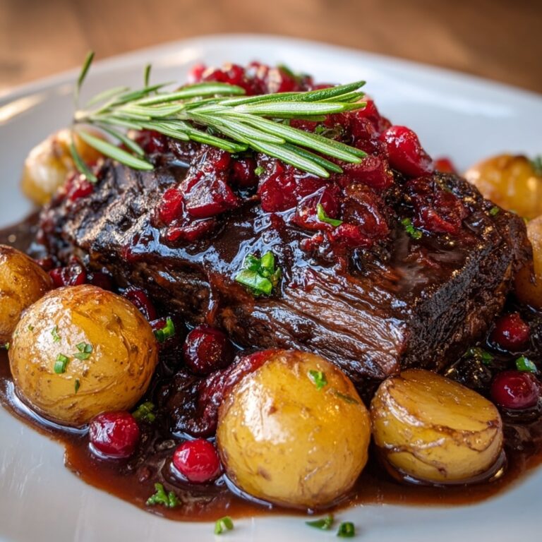 Slow-Braised Beef Roast with Cranberry Balsamic Glaze Recipe