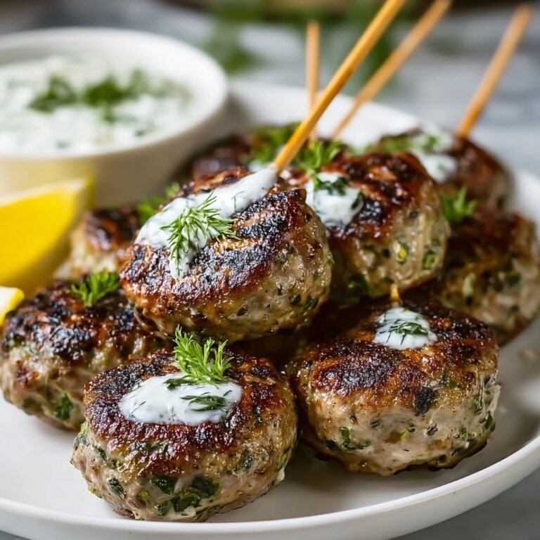 Garlic Yogurt Sauce Chicken Koftas Recipe