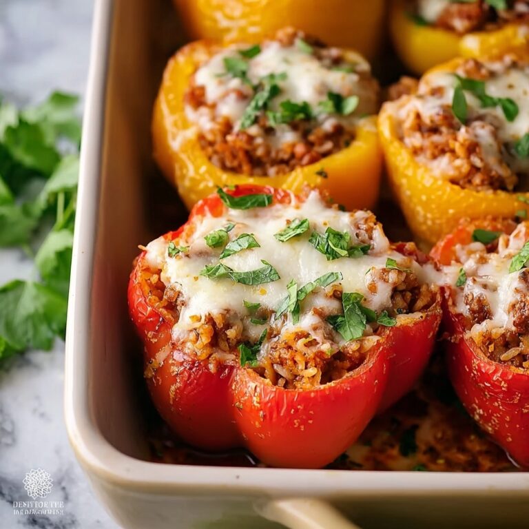 Ground Beef Stuffed Bell Peppers with Tomato Soup Recipe