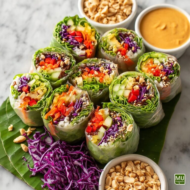 Vegetable Spring Rolls with Creamy Peanut Dipping Sauce Recipe