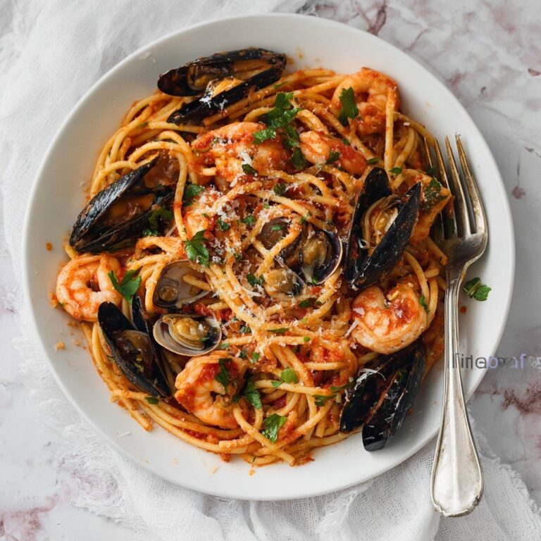 Simple Mixed Seafood Tomato Marinara Pasta Recipe