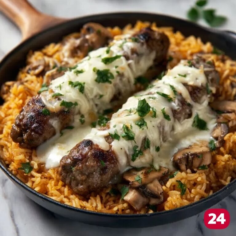 Cheesy Steak and Rice Skillet Recipe