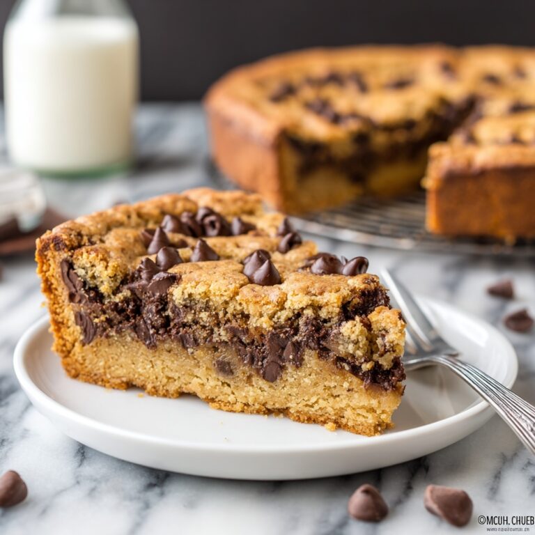 Deep Dish Chocolate Chip Cookie Pie with Caramel Drizzle Recipe