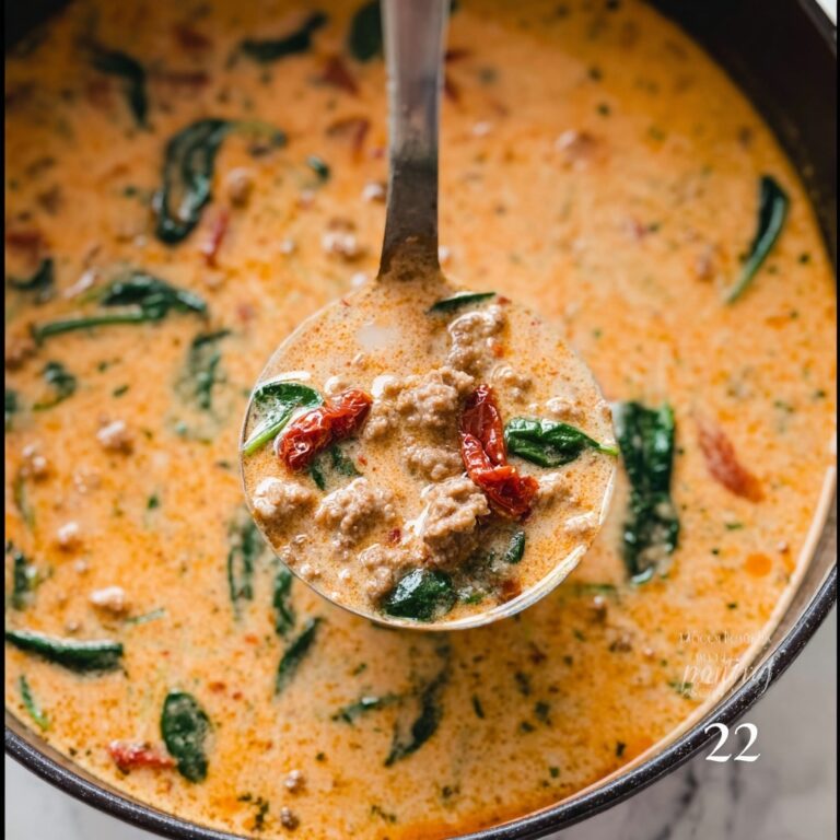 Tuscan Sausage Potato Soup with Kale and Cream Recipe