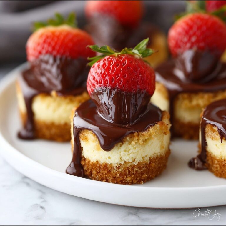 Chocolate-Dipped Strawberry Mini Cheesecakes Recipe