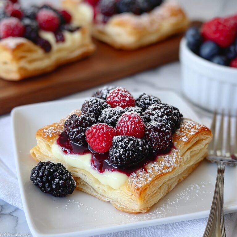 Berry Custard Puff Pastry Tart Recipe