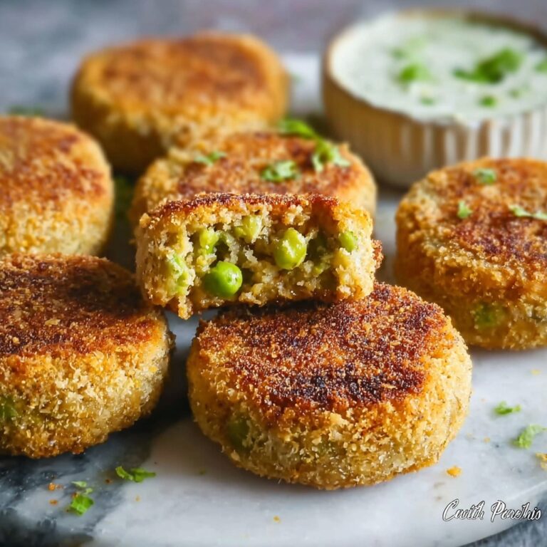 Crispy Lentil, Pea and Potato Cakes with Green Chutney Recipe