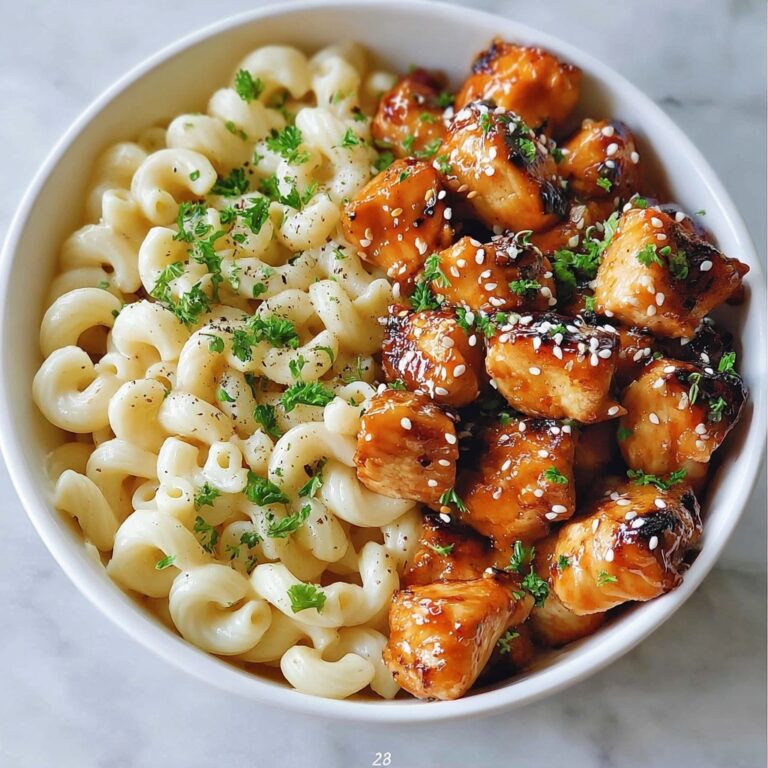 Easy Honey Garlic Chicken with Creamy High-Protein Mac and Cheese Recipe
