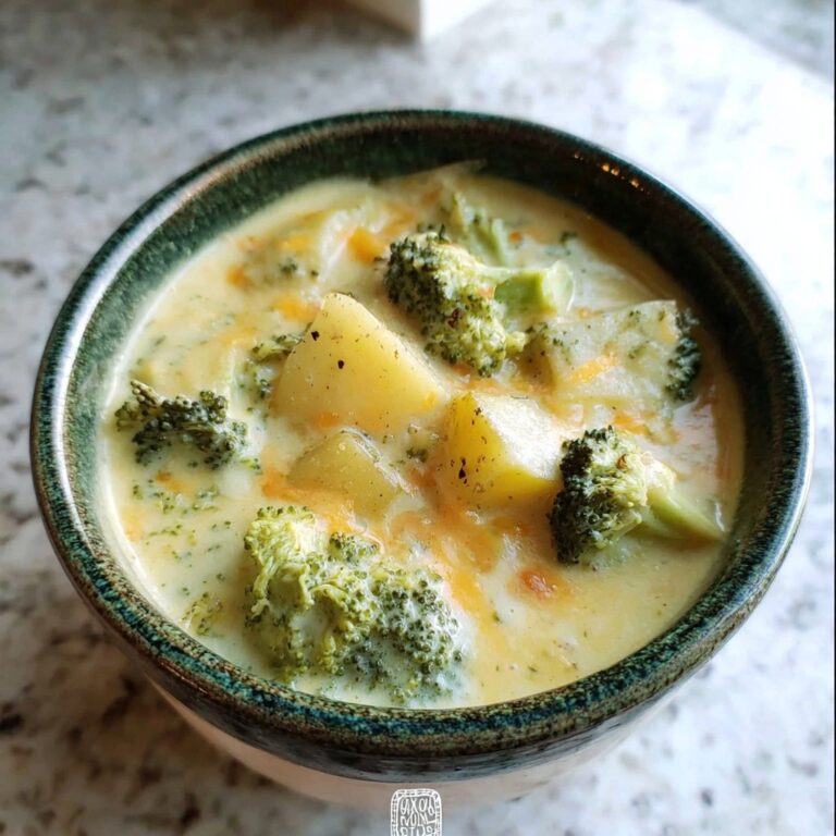 Crockpot Potato Broccoli Cheddar Soup Recipe