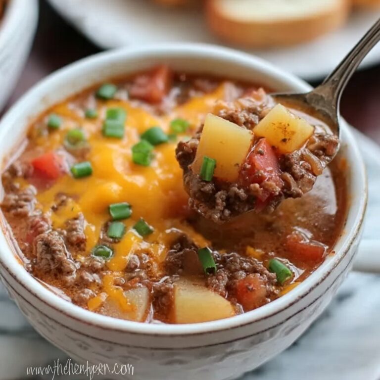 Slow Cooker Cheesy Burger-Flavored Soup Recipe