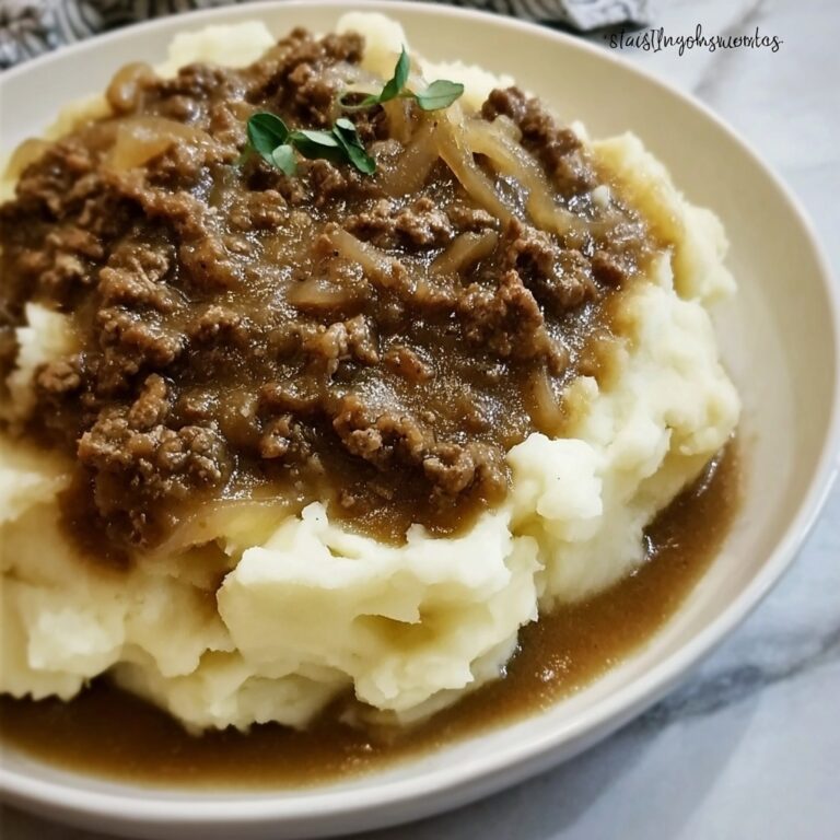 Ground Beef and Gravy Over Mashed Potatoes Recipe