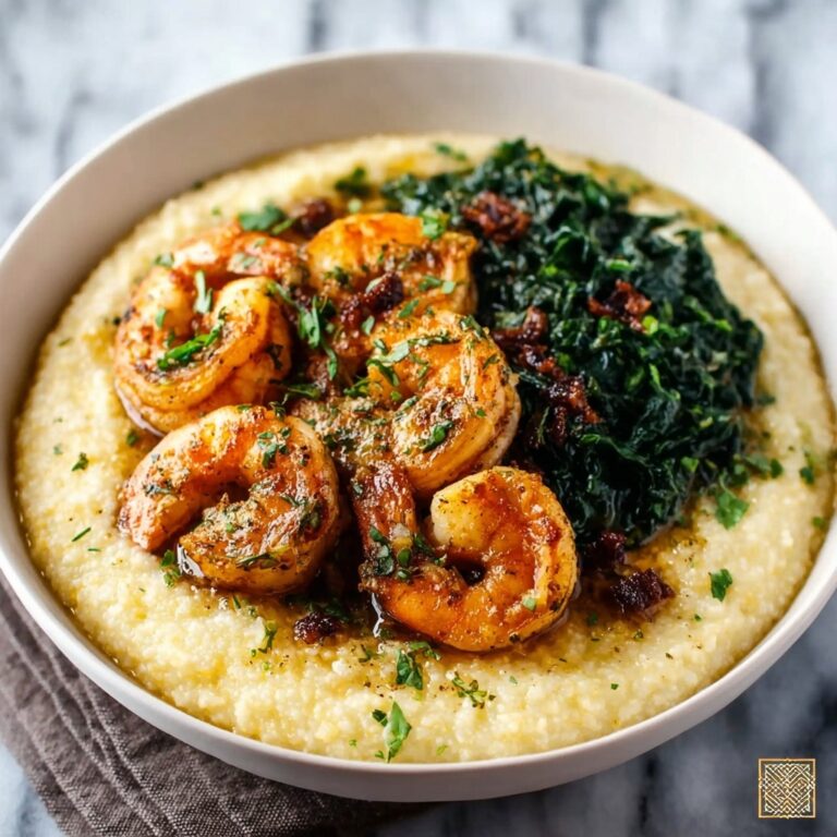 Cauliflower Polenta with Garlic Butter Shrimp Recipe