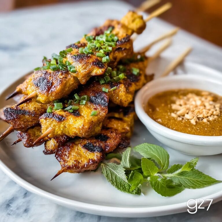Keto Chicken Satay with Peanut Dipping Sauce Recipe