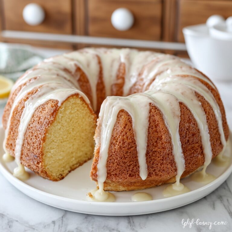 Sour Cream Pound Cake with Lemon Zest and Vanilla Glaze Recipe