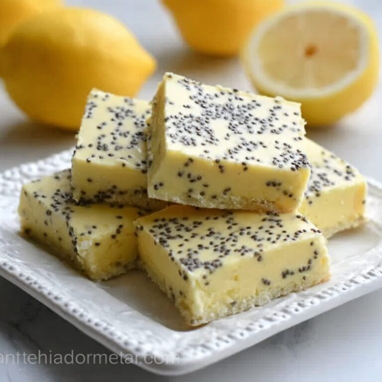 Low Sugar Lemon Poppy Seed Greek Yogurt Bars Recipe