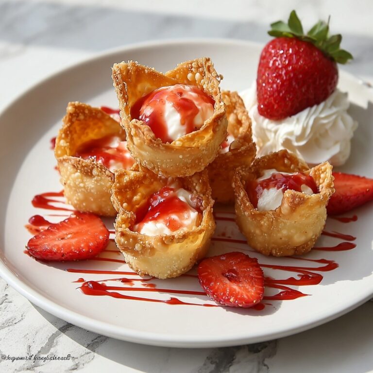 Crispy Deep Fried Strawberry Cheesecake Wonton Bites Recipe