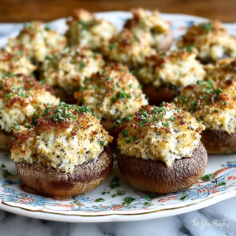 Creamy Garlic Crab-Stuffed Mushrooms Recipe