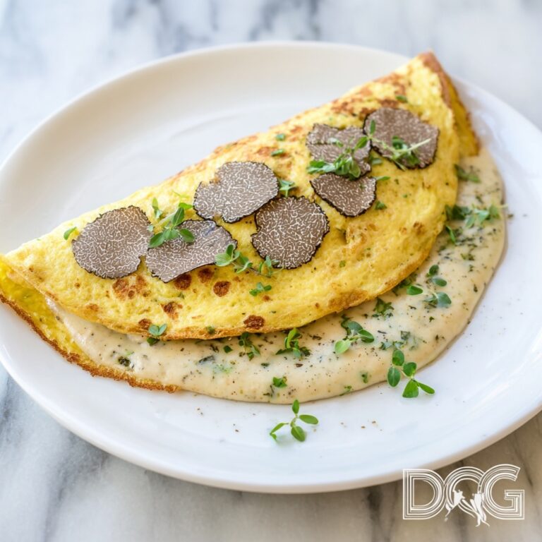 Duck Egg Omelet with Truffle Cream Recipe